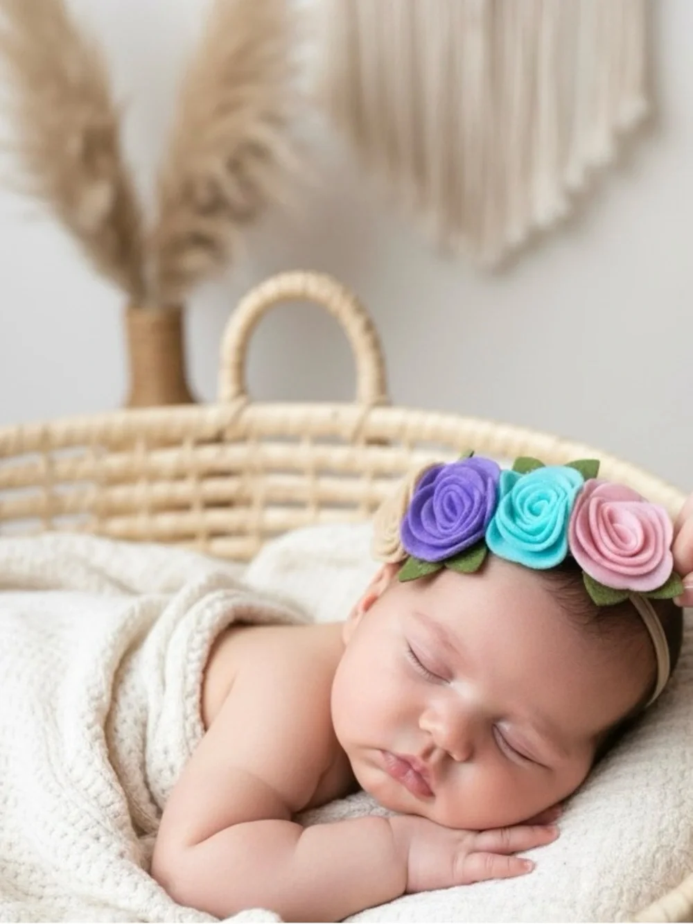 Felt Flower Baby Headband Handmade Floral Hair Accessory